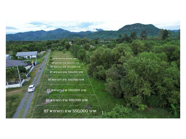 ที่ดินวิวเขา 87 ตารางวา ขาย 550,000 บาท มีโฉนด มีเพื่อนบ้านพักอาศัย ไฟฟ้า ประปา