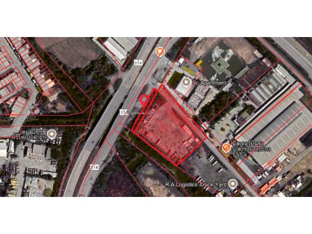 ขายที่ดินเปล่า 3-3-1 ไร่ติดถนนใหญ่ พร้อมผู้เช่า อ.บางปะกง จ.ฉะเชิงเทรา