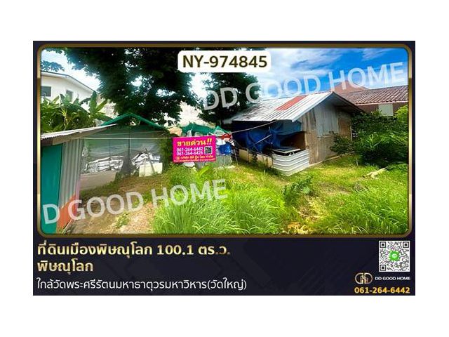 NY-974845 ที่ดินเมืองพิษณุโลก 100.1 ตร.ว. พิษณุโลก ใกล้วัดพระศรีรัตนมหาธาตุวรมหาวิหาร(วัดใหญ่)