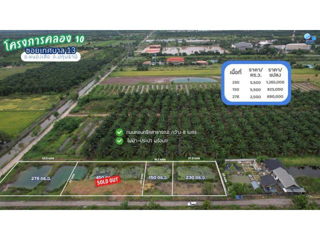 ที่ดินโครงการคลอง 10 ซอยเทศบาล 13