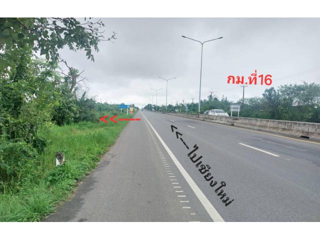 #*ขายที่ดินติดถนนสาย1317กม.ที่16 ใกล้สี่แยกดอยยาว4ไร่1งาน55ตร.ว.หน้ากว้าง49เมตร."ขายต่ำกว่าราคาประเมิณกรมที่ดิน"