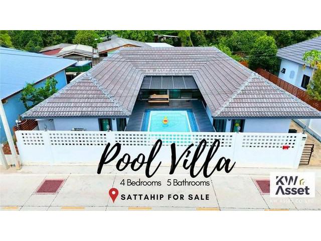 ขายบ้านเดี่ยวพูลวิลล่าสัตหีบ สไตล์ปาร์ตี้ริมสระ ใกล้ถนนสุขุมวิท
