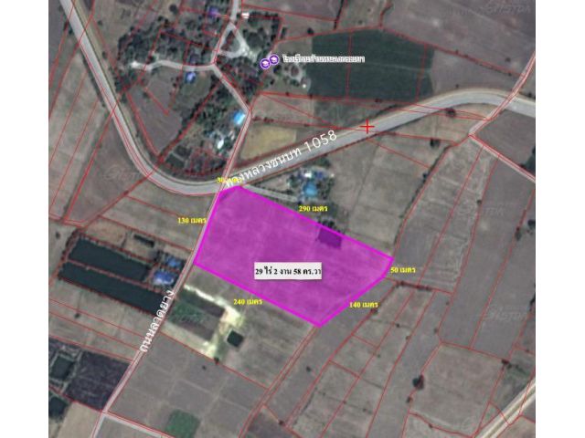 #ขายที่ดิน 29-2-58 ไร่ เป็นผังสีม่วงเข้ม เหมาะสร้างโรงงานอุตสาหกรรม หรือคลังสินค้า มีโรงงานใกล้ๆหลายบริษัท ไม่ไกลกรุงเทพ