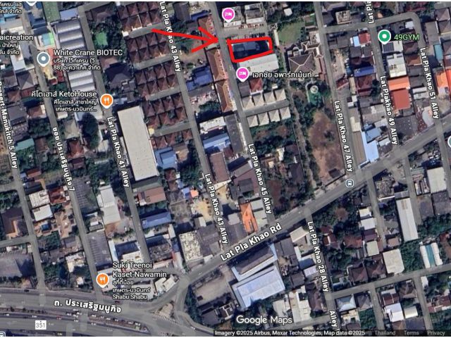 ขายที่ดินกลางซอยลาดปลาเค้า 45 ขนาด 1 งาน 84 ตารางวา