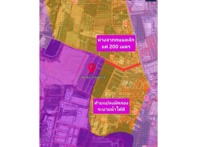 ขายที่ดินติดนิคมอมตะ​ซิตี้ อ.ปลวกแดง  จ.ระยอง​ เนื้อที่​ 29ไร่​ 3​งาน​ 96ตรว.​ สีม่วงเข้ม​