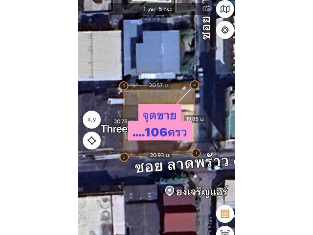 R68-071ขายที่ดินย่านสุทธิสาร(ซอย พิบูลย์อุปถัมภ์)ออกลาดพร้าว48 เส้นเมนแปลงมุม เนื้อที่106ตารางวา. ราคา 17ล้าน กว้าง 20เมตรลึก 21เมตร(โดยประมาณ