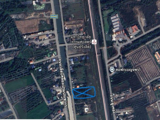 ขายแล้วค่ะ  4 ไร่ เลียบคลองเปรมประชาหลัง ม.ธรรมศาสตร์รังสิต