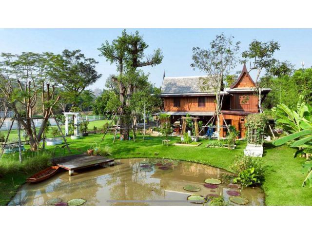 ขายวิลล่า เรือนไทยประยุกต์ริมน้ำ ใกล้ มศว.องครักษ์
