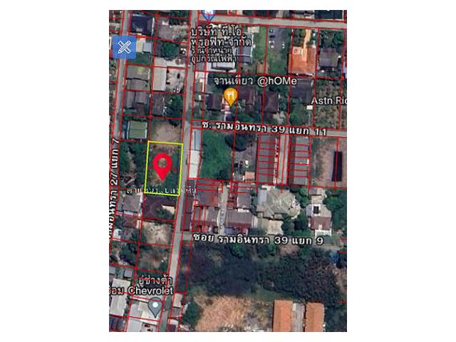 ขายที่ดิน ซ.รามอินทรา 31 ใกล้รถไฟฟ้าสายสีชมพู ขนาด 265 ตารางวา ถมแล้ว เหมาะสร้างบ้าน อพาร์ทเม้นท์