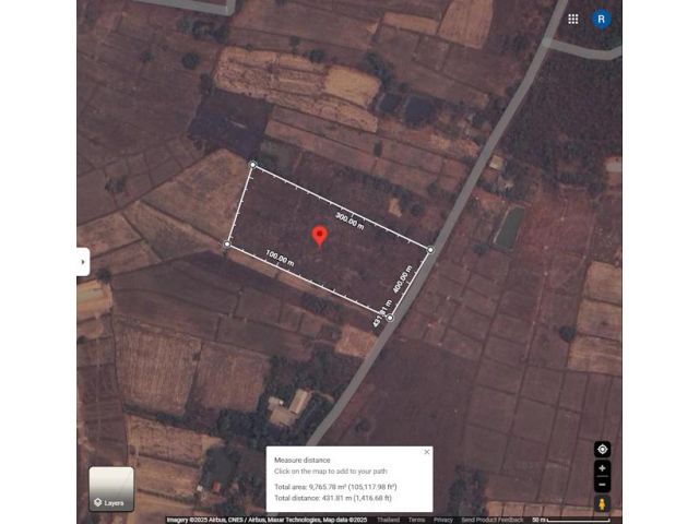 ขายที่ดินเปล่า 6 ไร่ โฉนดครุฑแดง ไม่ติดภาระ