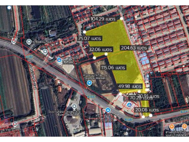 ที่ดินนนทบุรี 10-1-48 ไร่ หน้าติดถนนบางกรวย-จงถนอม(1011) บางกรวย