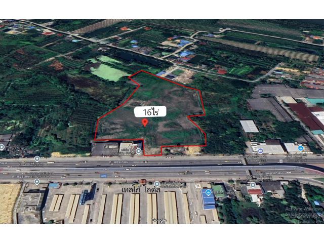 ขายที่ดินเปล่าเนื้อที่ 16 ไร่ หน้ากว้าง28เมตร ติดถนนเพชรเกษม แยกท่านา