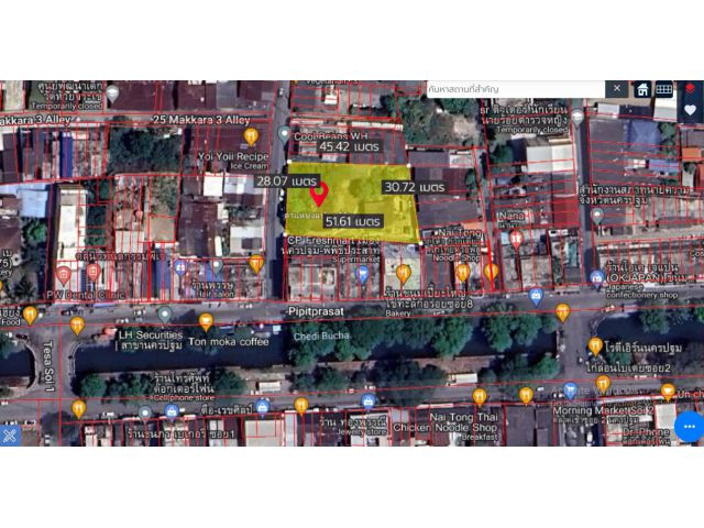 ขายที่ดิน 360 ตารางวาในใจกลางเมืองนครปฐม! หน้ากว้าง 28 เมตร ติดถนน 25 มกรา ซอย 1