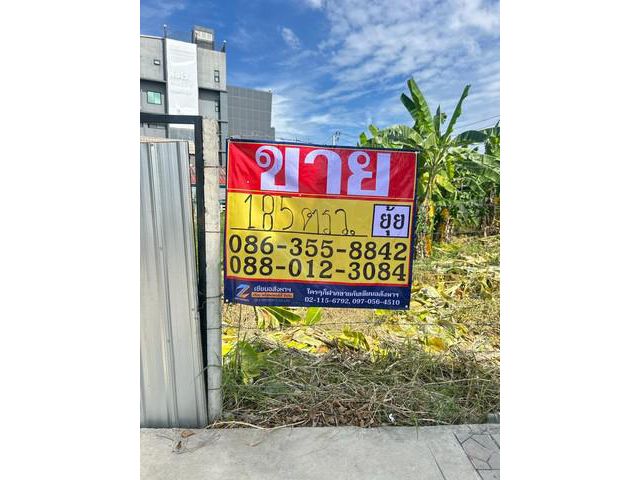 ขายที่ดิน 185 ตารางวา ถนนเทพรักษ์ 49 ท่าแร้ง บางเขน กรุงเทพม