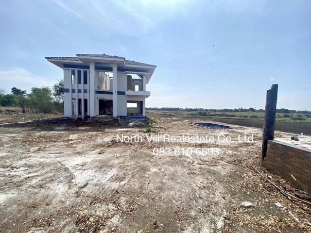 ขายบ้านพร้อมที่ดิน 5 ไร่ครึ่ง ติดถนน 347 บางปะหัน อยุธยา 083 610 6693