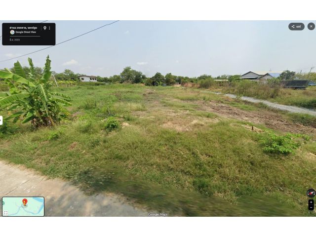 ขายที่ดินเปล่าถมแล้ว เนื้อที่220 ตรว.หน้ากว้าง18 เมตรติดถนน ติดคลอง ต.ถนนขาด