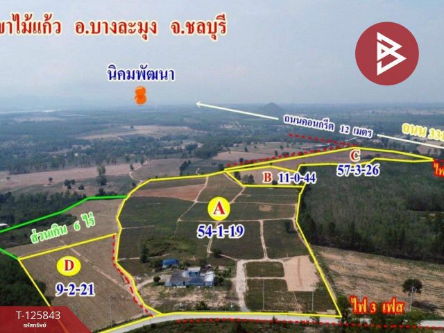 ขาย ที่ดินบางละมุง ชลบุรี 54 ไร่ 1 งาน 19.0 ตารางวา