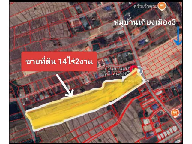 ขายที่ดิน 14 ไร่ 2 งาน ติดถ.เนินพระเนาว์ ต.โพธิ์ชัย อ.เมือง จ.หนองคาย ตร.ว.ละประมาณ 2,586 บ.โทร.065-7151731