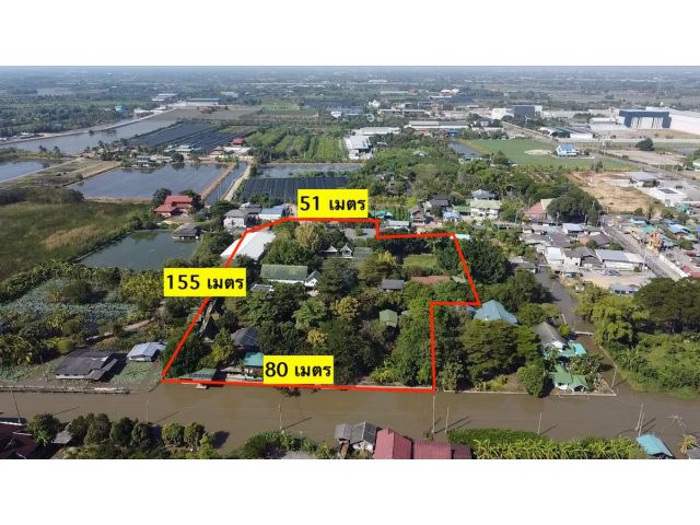 ขายที่ดิน ติดแม่น้ำบางใหญ่ 8-2-13.5 ไร่ เหมาะทำ Wellness