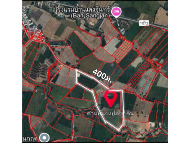 ลาดยาว 80 ไร่ หน้ากว้าง 400 ม. ไร่ละ 160,000บ.