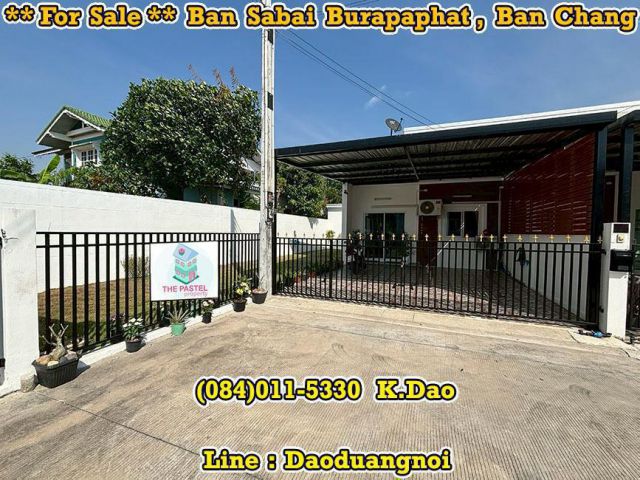 Ban Sabai Burapaphat, Ban Chang *** Corner House for Sale ***