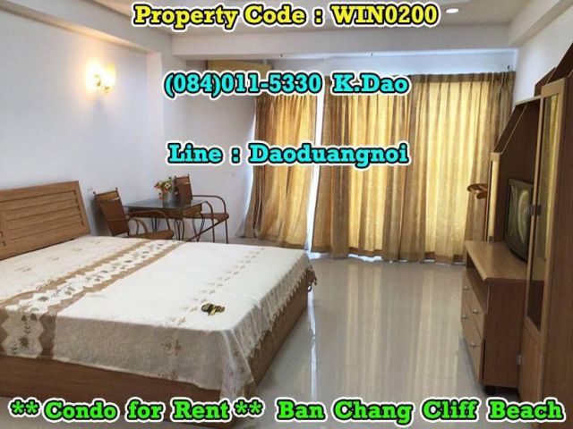 #Ban Chang Cliff Beach *** Condo for Rent *** Ban Chang +++ Sea View +++Rental Fee 8,000 Baht