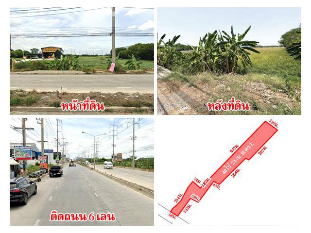 ที่ดินติดถนน บางกรวย-ไทรน้อย 46 ไร่กว่า ใกล้ตลาดพงศ์ไพบูลย์ แหล่งชุมชน เดินทางสะดวก