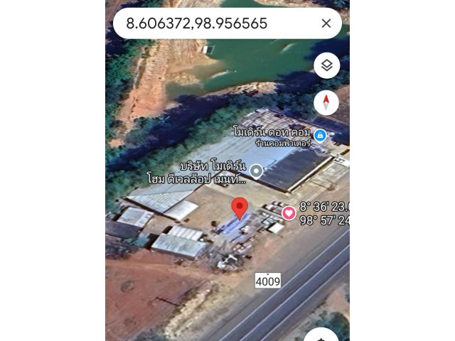 ขายทำเลธุรกิจติดถนนสาย4009 กว้าง 30 เมตร