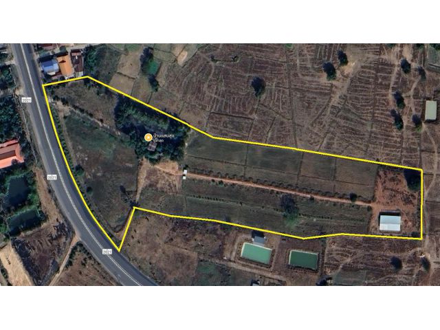 ขายถูกๆที่ดินโฉนด 21 ไร่ ติดถนน 4 เลน (อยู่ในเขตเทศบาลต. คำบง)