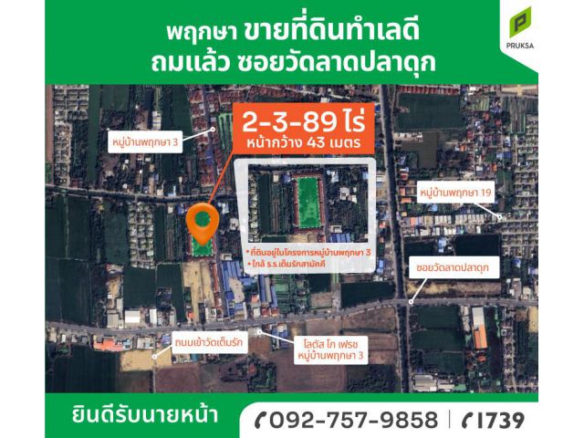 ขายที่ดินถมแล้ว ทำเลดี ติดถนนหมู่บ้าน