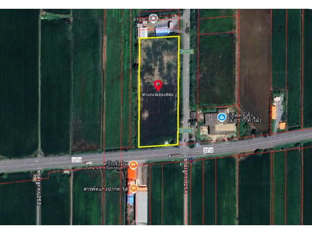 ขายที่ดิน คลอง 14 ติดถนนลำลูกกา เนื้อที่ 6-3-59 ไร่ ถมแล้ว ติดถนน 2 ด้าน
