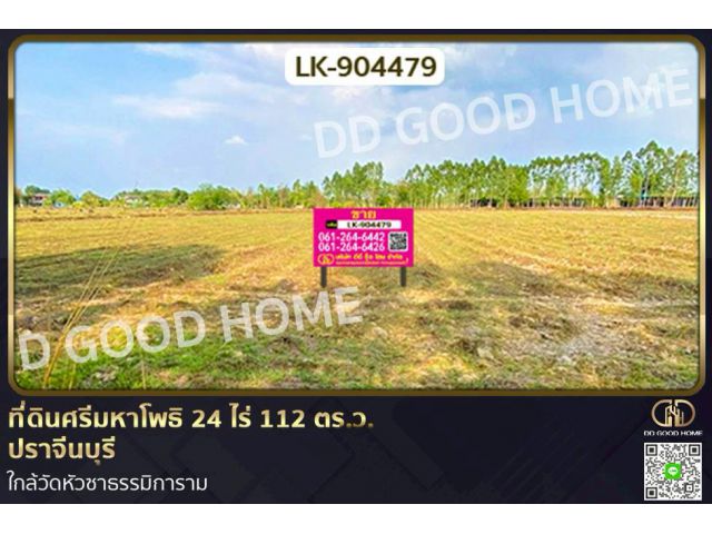 NI-904479 ที่ดินศรีมหาโพธิ 24 ไร่ 112 ตร.ว. ปราจีนบุรี ใกล้วัดหัวซาธรรมิการาม