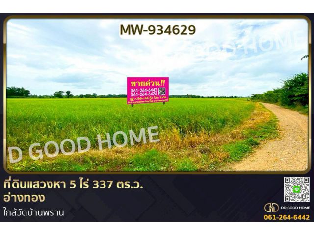 AW-934629 ที่ดินแสวงหา 5 ไร่ 337 ตร.ว. อ่างทอง ใกล้วัดบ้านพราน