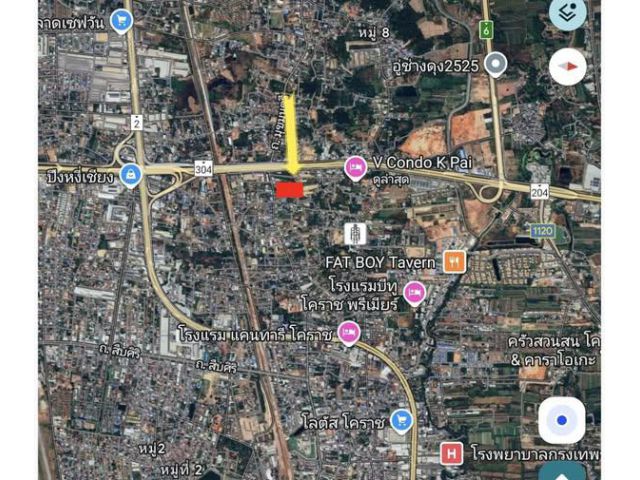 ขายที่ดินถนนมุขมนตรี ซอย 22 โซนบายพาส 204โคราช