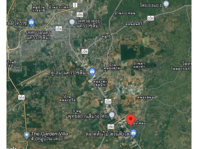 Vายที่ดินผังสีม่วงเขตเมืองโคราช 4 ไร่ เศษ ห่างเมือง 14 กิโล