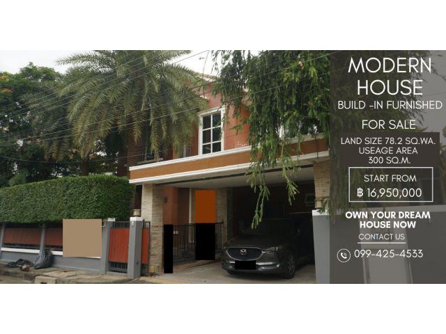 บ้านสวยสังคมดี หลังบ้านติดสวนวิวดี ตกแต่งสวย พร้อมเข้าอยู่ โครงการ : เพอร์เฟคเพลส สุขุมวิท77-สุวรรณภูมิ