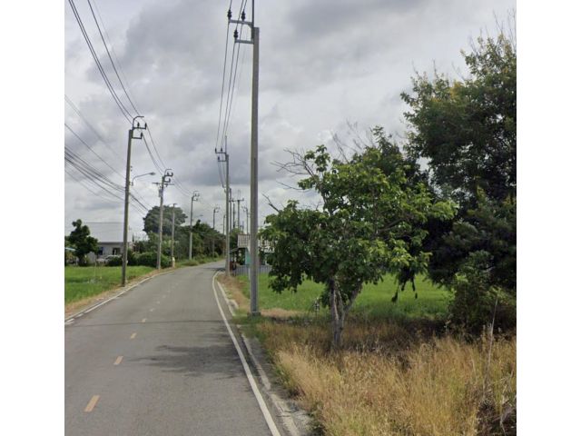 ขายที่ดินแปลงสวย 371 ตรว. ต.บางเสาธง อ.บางเสาธง จ.สมุทรปราการ ติดถนนนติดคลอง ใกล้ตลาดนางรำ