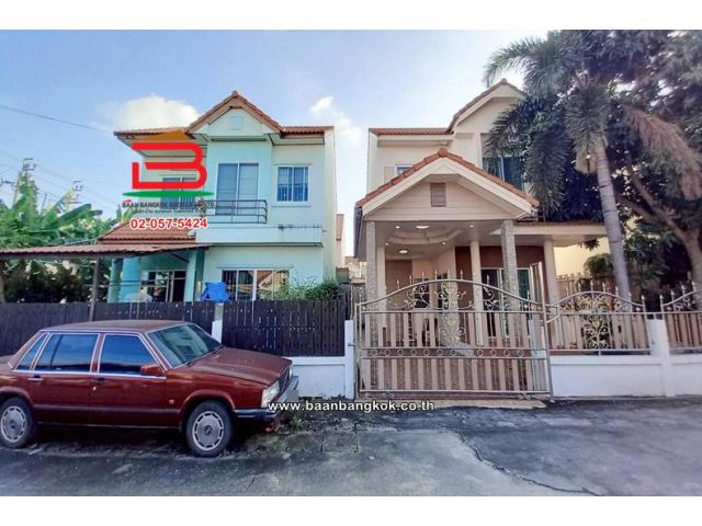 บ้านเดี่ยว เนื้อที่ 34.8 ตร.ว. หมู่บ้านนันทวัน 10 (ซอยเลียบวารี 37) ถนนเลียบวารี แขวงโคกแฝด เขตหนองจอก