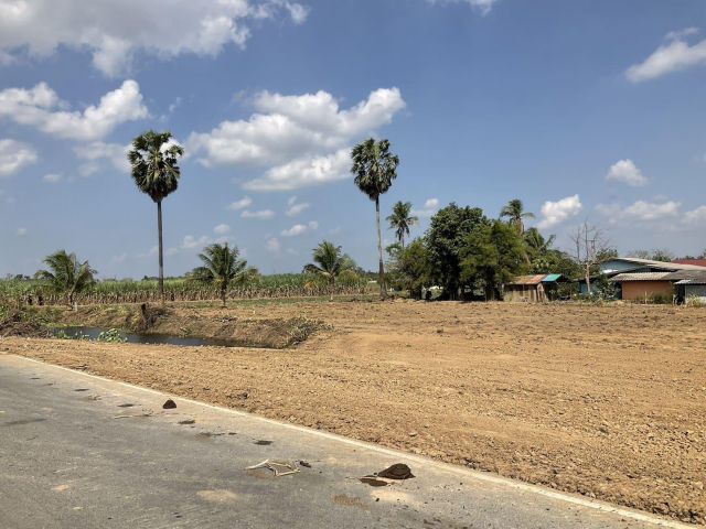 ขายที่ดินขนาด 100 ตารางวา อำเภอสองพี่น้อง จังหวัดสุพรรณบุรี ที่ดินติดถนนลาดยาง  รูปแปลงสวย น้ำ–ไฟพร้อมใช้งาน  มีเพื่อนบ้