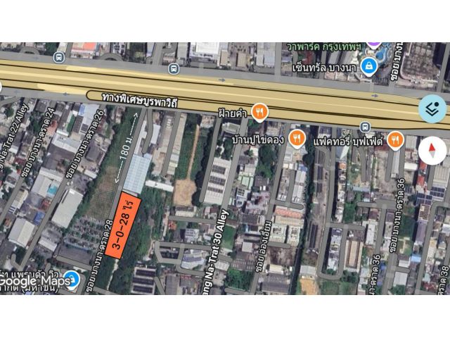ขายที่ดินเปล่าถมแล้ว 3-0-28 ไร่ ถนนบางนา-ตราด ซอยบางนา-ตราด 28 แขวงบางนาใต้ เขตบางนา กทม.