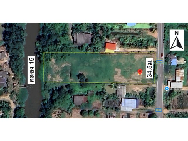 ขายที่ดินติดคลอง เนื้อที่ 2 ไร่ 1 งาน 81.5 ตร.วา