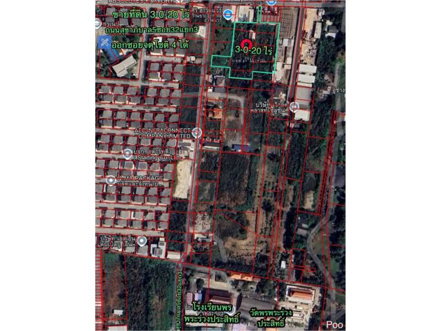 R69-092ขายที่ดินสุขาภิบาล5. ที่ดิน 3-0-20 ไร่ ถนนสุขาภิบาล 5 ซอย32แยก3 ซอยข้างโรงเรียนพรพระร่วงประสิทธิ์ สามารถเดินทางออกซอยจตุโชติ 4 ถนนจตุโ