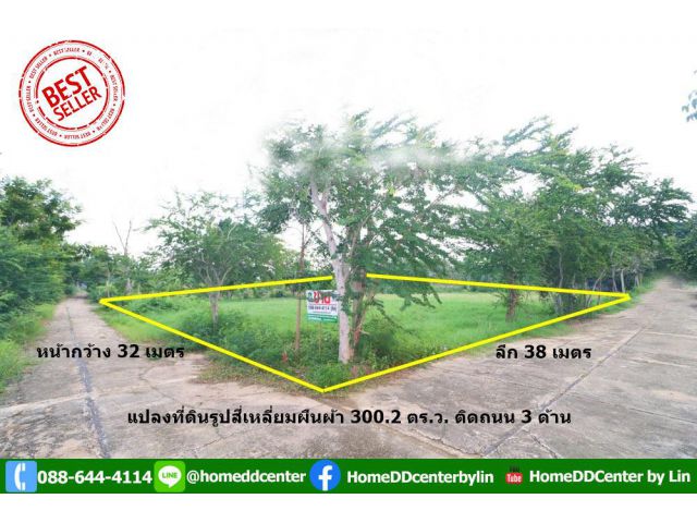 ที่ดิน 300 ตร.ว.ใกล้ทะเล เพชรบุรี ใกล้ หาดเจ้าสำราญ หาดปึกเตียน เพชรบุรี ในโครงการจัดสรร ติดถนนคอนกรีต 3 ด้าน