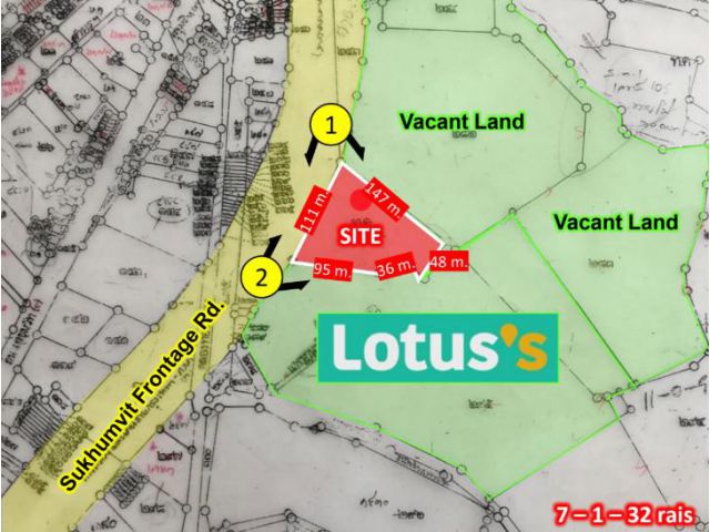 (เจ้าของขายเอง) ขายที่ดิน 7 ไร่ ใกล้นิคมอมตะนคร ติดถนนสุขุมวิท รับนายหน้าช่วยขาย