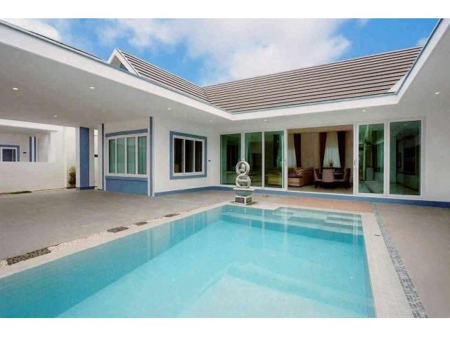 H1008 ขายบ้านพลูวิลล่า สร้างใหม่ 5 ห้องนอน ใกล้โรงเรียนนานาชาติ โป่ง