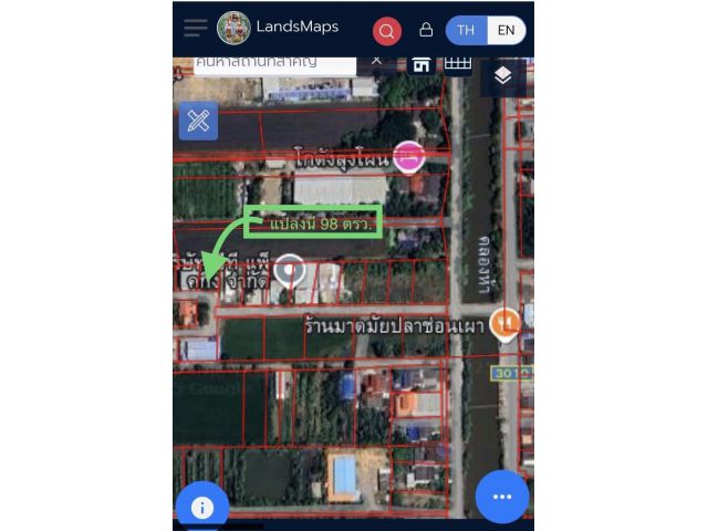 ขายที่ดินแปลงสวย 98 ตรว.ห่างถนนเลียบคลองห้า 200 ม.