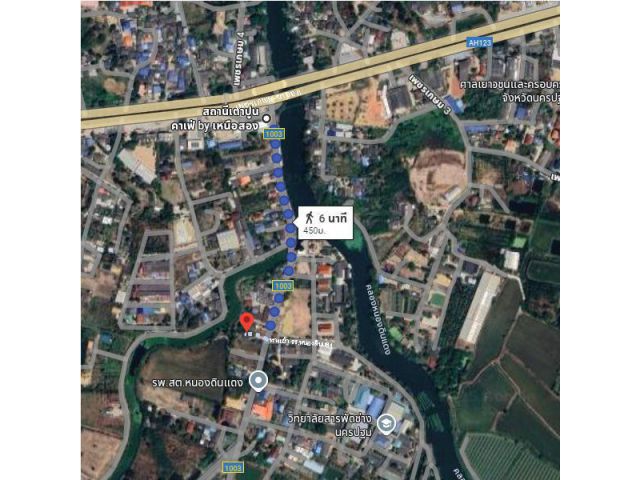 ขายที่ดิน 119.1 ตร.ว. ติดถนนหลัก ตรงข้ามประตูทางเข้าโรงเรียนหนองดินแดง นครปฐม ห่างเพชรเกษม 450 เมตร