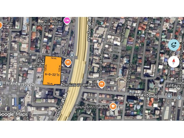 ขายที่ดินเปล่าถมแล้ว 6-0-22 ไร่ ติด ถ.สุทธิสารวินิจฉัย แยก ถ.วิภาวดี-รังสิต แขวงสามเสนใน เขตพญาไท กรุงเทพๆ