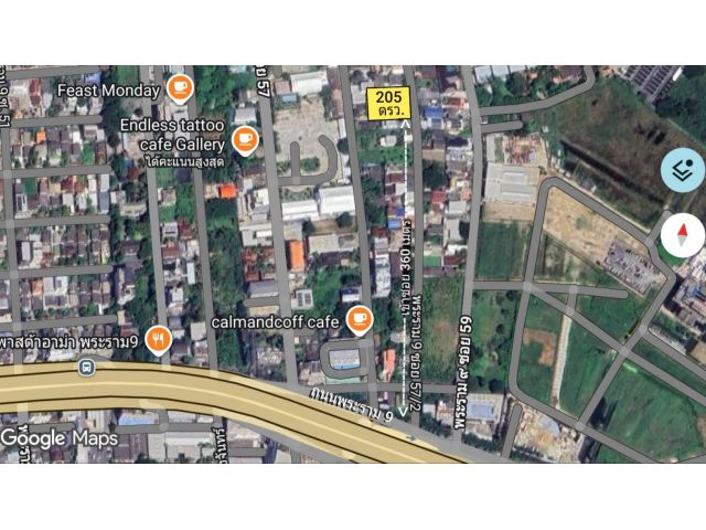 ขายที่ดินทำเลทอง พระราม9 ซอย 57/2 ใจกลางเมือง เนื้อที่ 205 ตรว. แขวงสวนหลวง เขตสวนหลวง กรุงเทพๆ (ขาย ตรว.ละ 155,000 บาท)