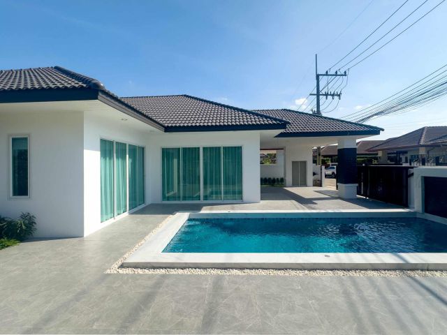 H1012 บ้านเดี่ยว หลังมุม (พร้อมสระว่ายน้ำ)หมู่บ้าน Garden View 2 ห้วยใหญ่